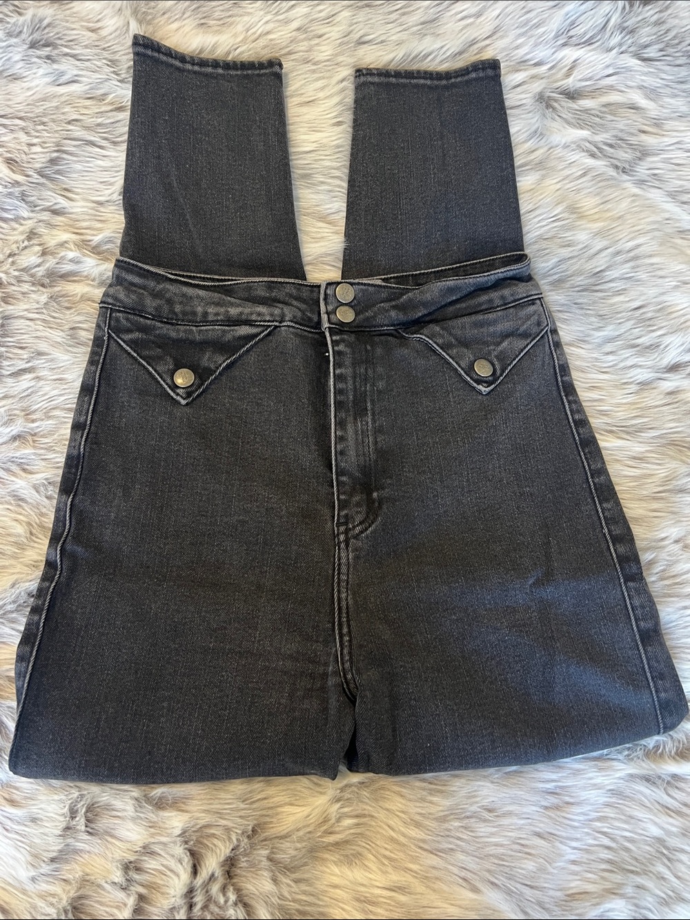 NEON BLONDE Kiki Sky High-Rise Black Denim Shorts